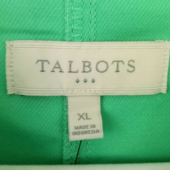 Talbots Spring Green Cotton Blend Twill Lightweight Chore Jacket XL NWT - Picture 5 of 6
